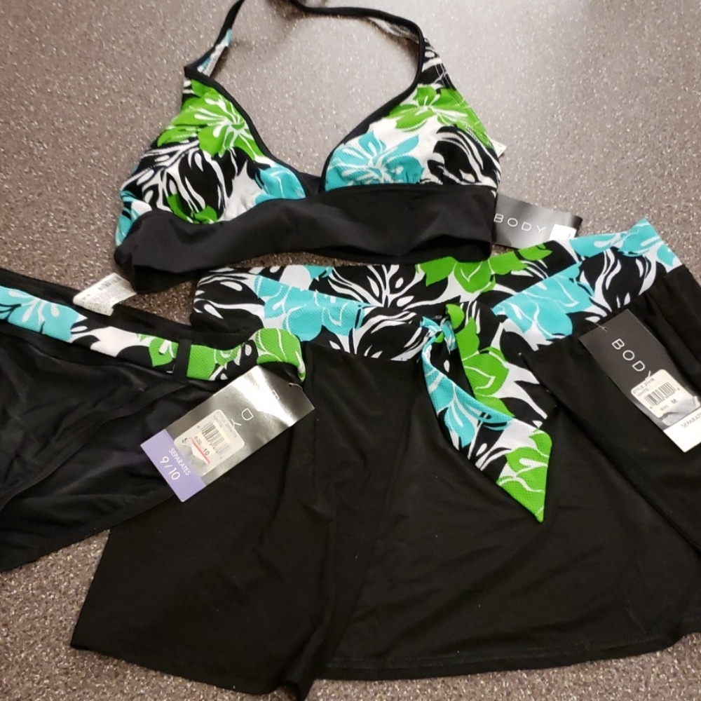 Body ID bikini with halter top, bottom & sarong